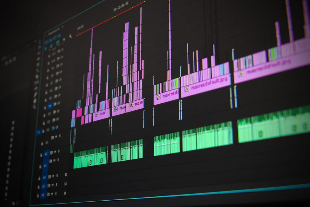 video editing timeline screen