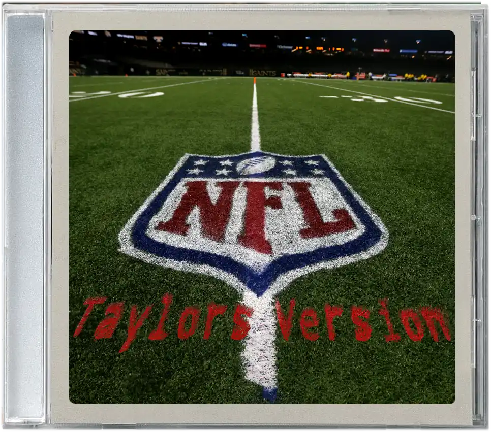 NFL Logo with Text reading as Taylor's Version CD Case